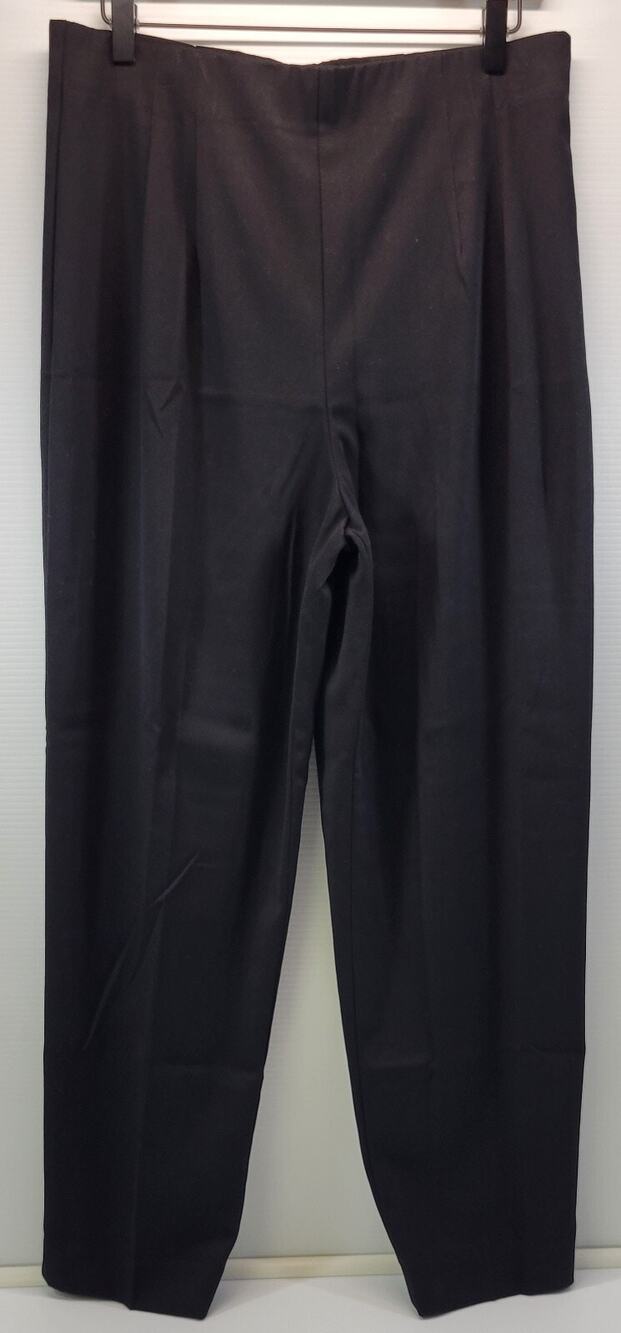 L) Vintage Woman Leslie Fay Black Side Zip Dress Pants Size 14